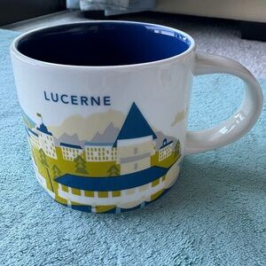 Starbucks You Are Here Lucerne Themed Mug with Blue Interior